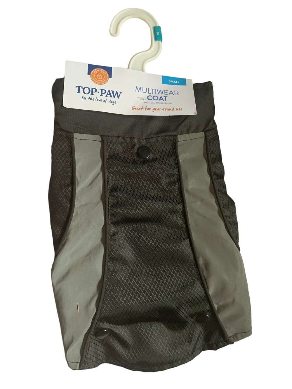 Small Dog Coat for All Year: Multiwear Black and Gray